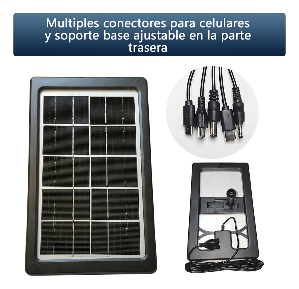 Panel Solar Puerto Usb Multiple Conector
